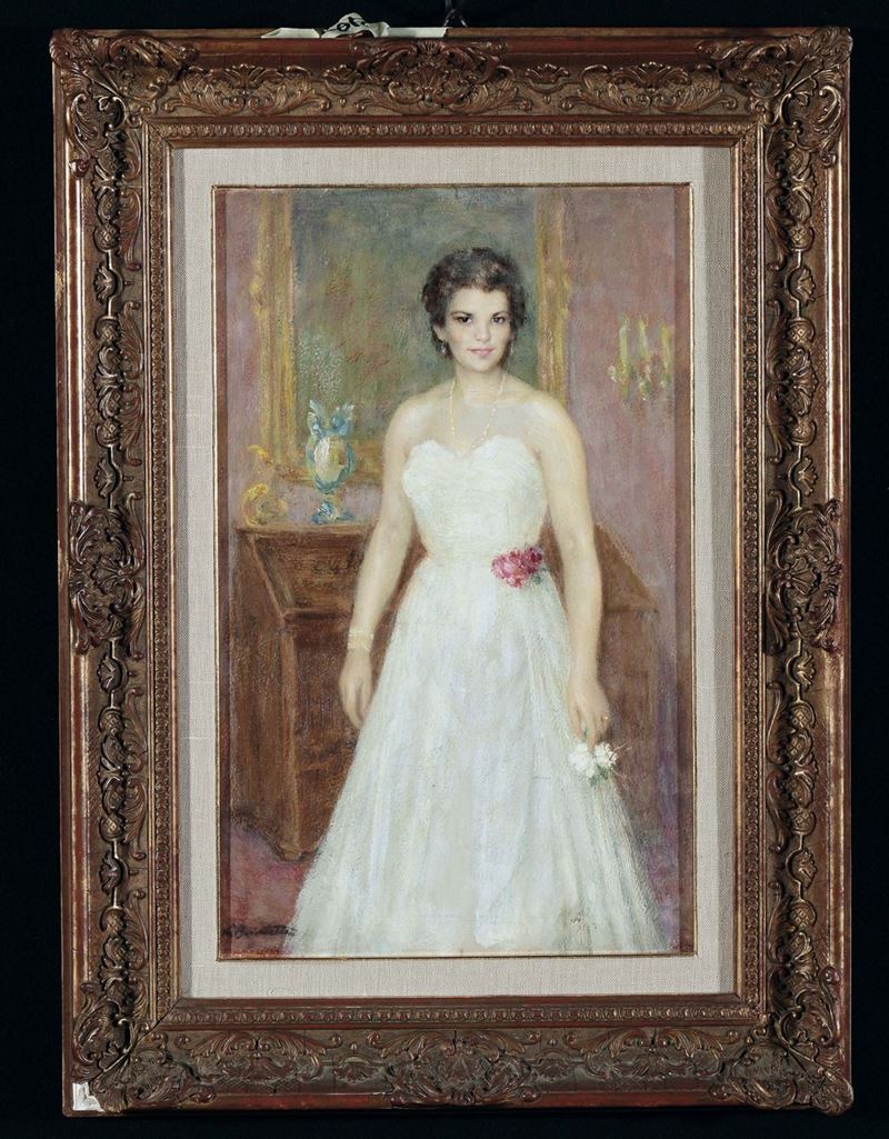 Pietro Anacleto Boccalatte (Solonghello 1885 - Torino 1970) L'abito nuziale  - Auction Antique and Old Masters - Cambi Casa d'Aste