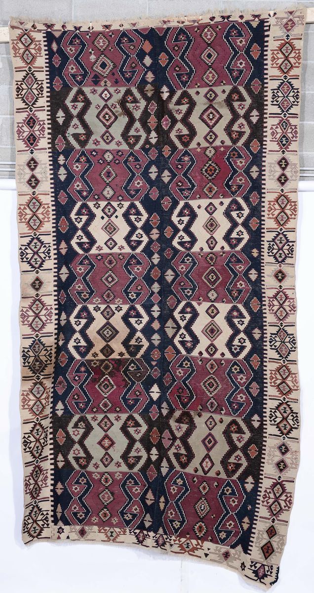 Kilim anatolico, fine XIX secolo  - Auction Ancient Carpets - Cambi Casa d'Aste
