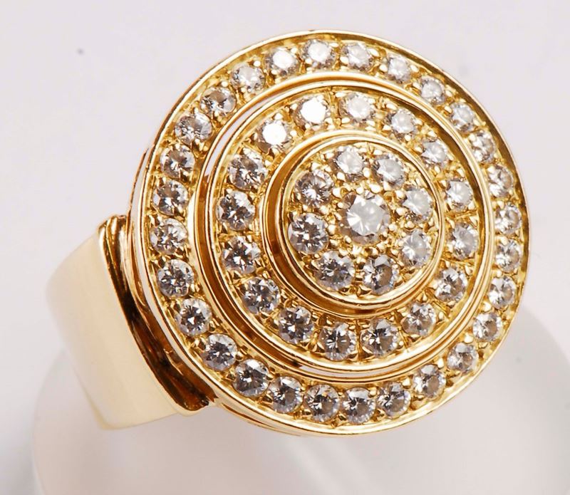 Anello con diamanti  - Auction Silvers and Jewels - Cambi Casa d'Aste