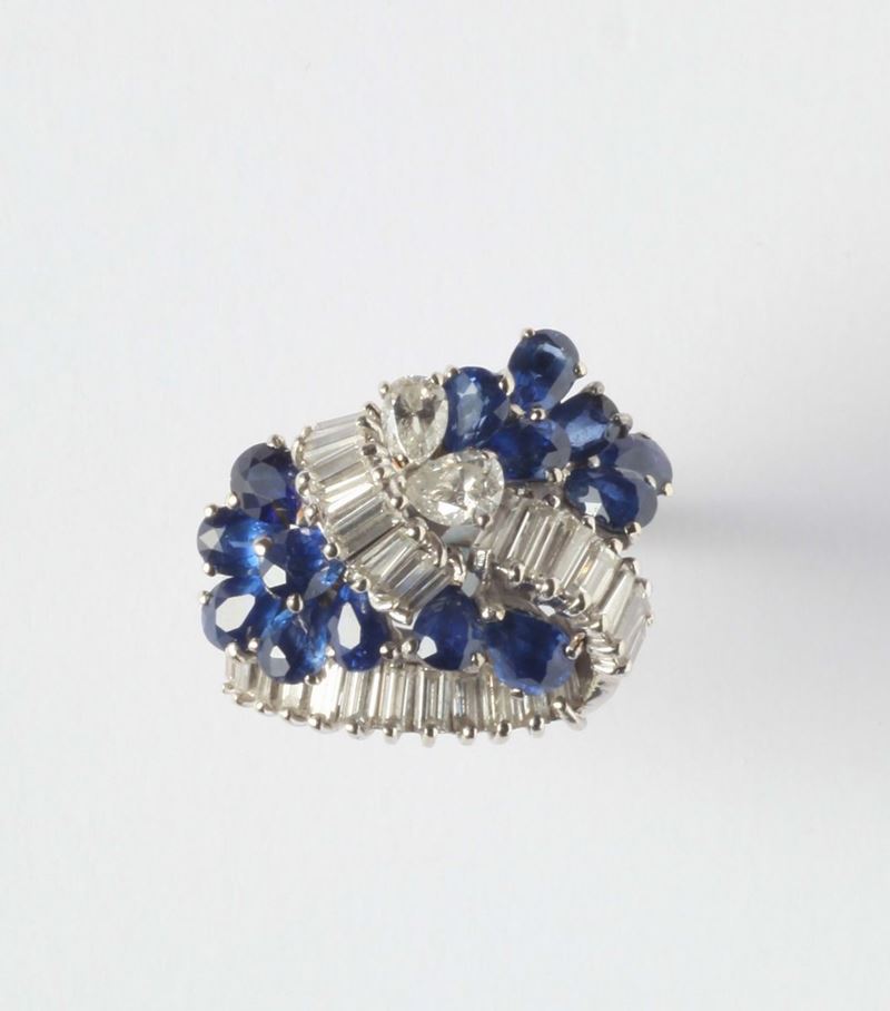 A sapphire and diamond ring  - Auction Silver, Watches, Antique and Contemporary Jewelry - Cambi Casa d'Aste