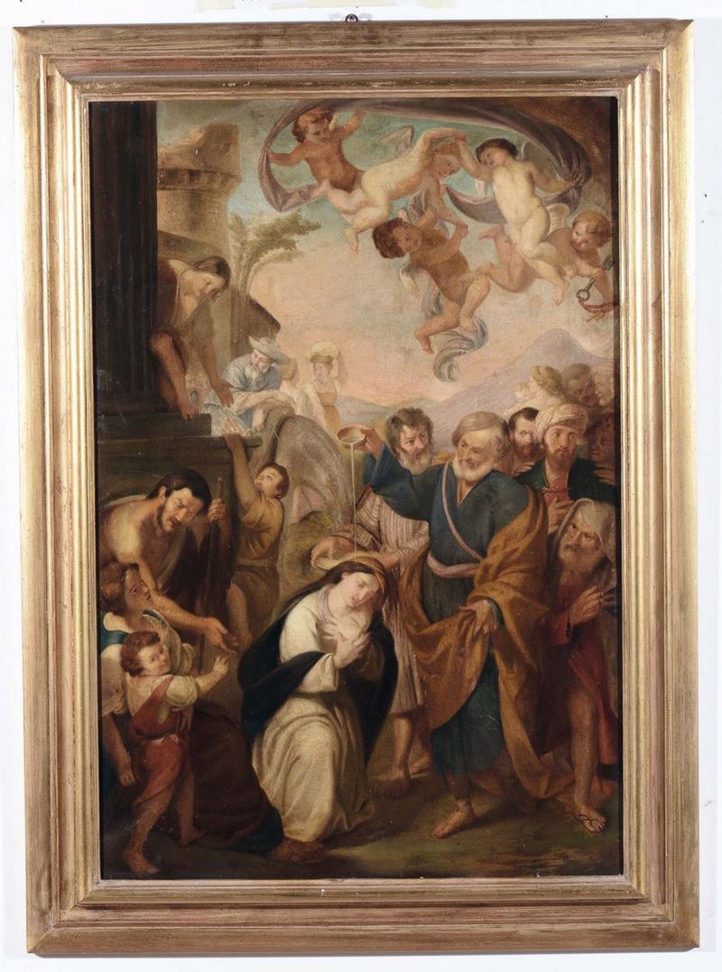 Scuola Napoletana del XVIII secolo Battesimo  - Auction Old Masters Paintings - Cambi Casa d'Aste