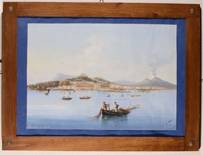 G. Corelliveduta di Napoli dal Mare con Vesuvio sullo Sfondo,
