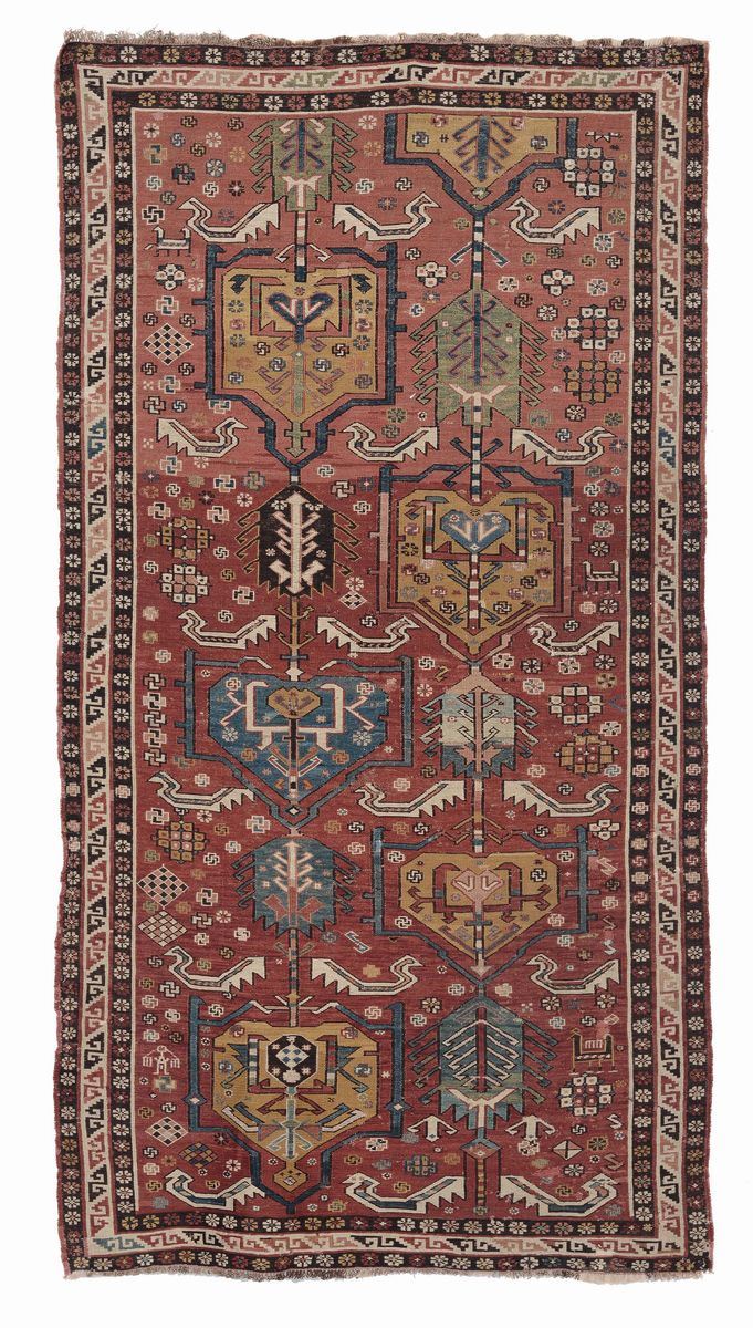 Tappeto caucasico a ricamo Soumak, inizio XX secolo  - Auction Ancient Carpets - Cambi Casa d'Aste