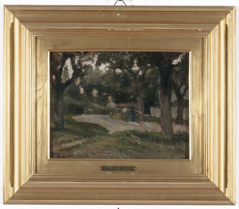 Ernesto Rayper (Genova 1840 - Gramegna 1873) Paesaggio  - Auction Antique and Old Masters - Cambi Casa d'Aste