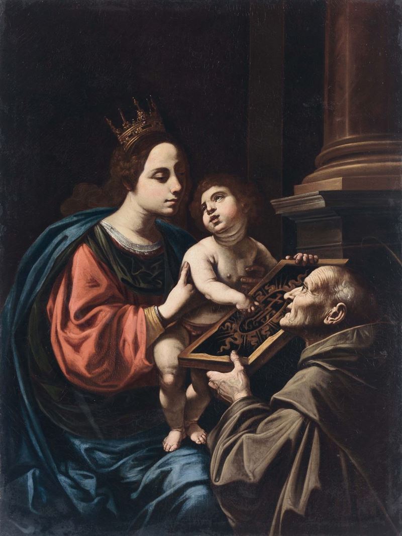 Domenico Manetti (1609-1663) Madonna con Bambino e San Giovannino  - Asta Fine Selection - II - III - Cambi Casa d'Aste