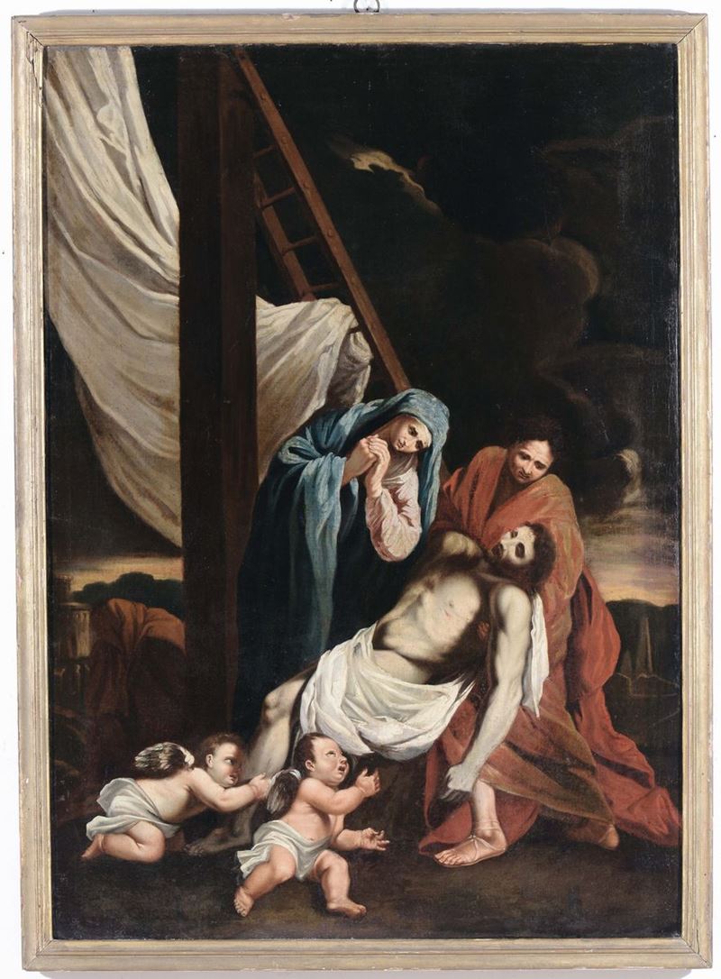 Scuola Italiana del XVIII secolo Cristo deposto  - Asta Dipinti Antichi - II - Cambi Casa d'Aste
