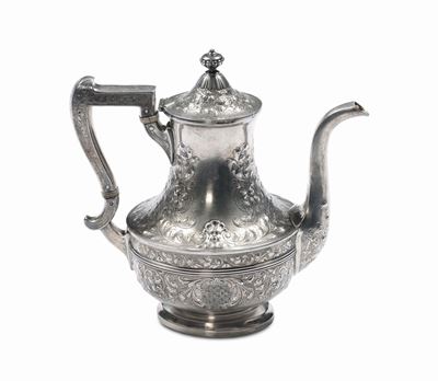 Grande Teiera Monoansata in Argento, Russia Fine XIX-inizi XX Secolo