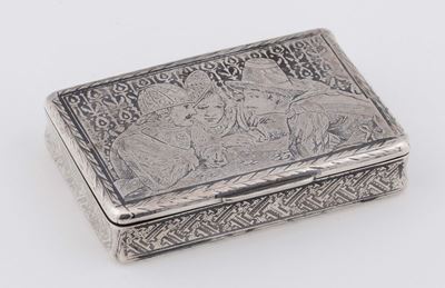 Scatoletta in Argento Niellato, Paesi Bassi o Fiandre, 1840/50