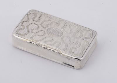 Scatoletta in Argento a Costolette Incisa con Monogramma, Francia 1830/40