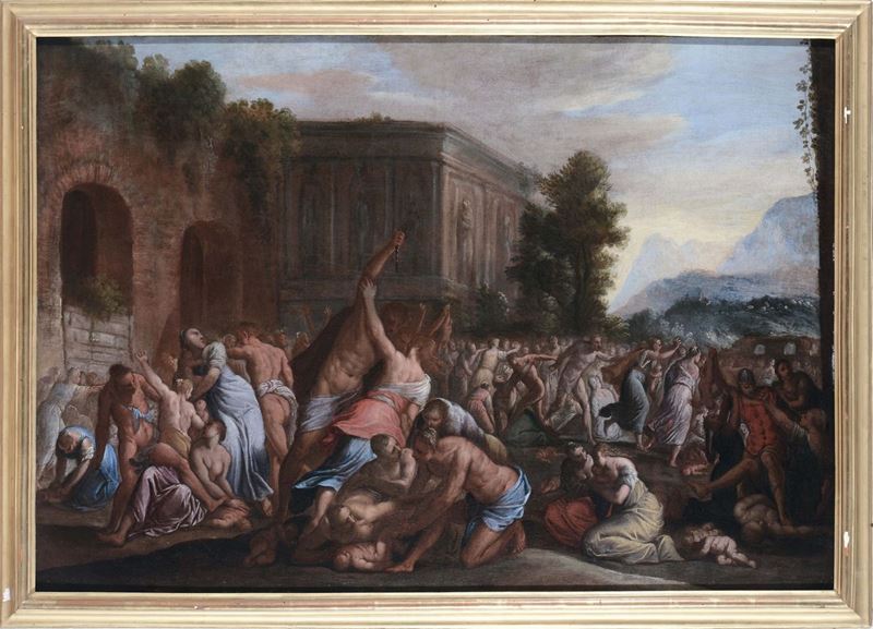 Giovanni Andrea Donducci detto il Mastelletta (Bologna 1575 - 1655), attribuito a Strage degli innocenti  - Auction Old Masters Paintings - II - Cambi Casa d'Aste