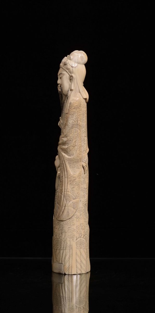 Statua in Avorio Raffigurante Saggio, Cina, XX Secolo