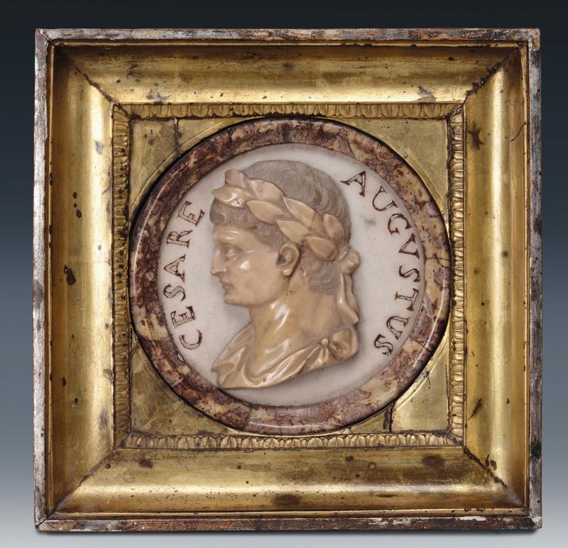 Lapicida italiano del XIX secolo Profilo di Cesare Augusto  - Asta Scultura e Oggetti d'Arte - Cambi Casa d'Aste