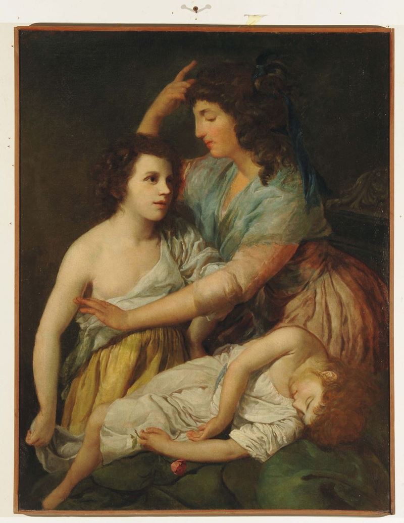 Scuola Lombarda della fine  XVIII secolo Allegoria con figure  - Auction Old Masters Paintings - II - Cambi Casa d'Aste