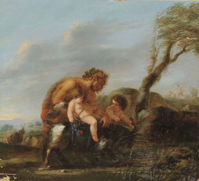 Domenico Fetti (roma 1589 - Venezia 1623), Cerchia Disatiro con Due Puttini