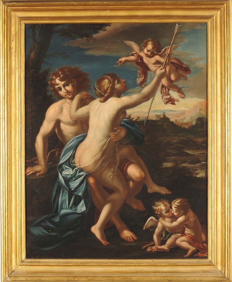 Giacinto Brandi (Poli 1623 - Roma 1691) Venere a Adone  - Asta Fine Selection - II - III - Cambi Casa d'Aste
