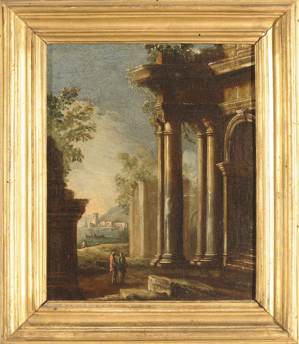 Scuola Romana del XVIII Secolopaesaggi con Architetture