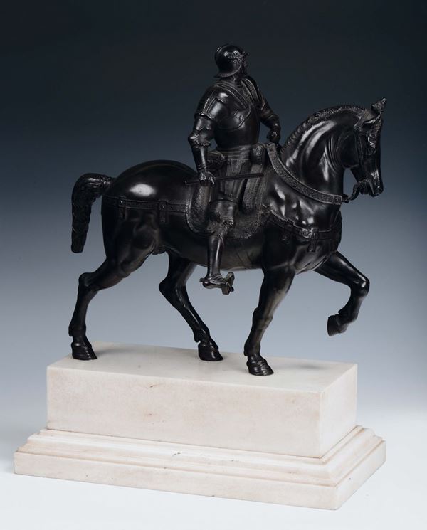 Fonditore Italiano del XIX secolo Bartolomeo Colleoni a cavallo