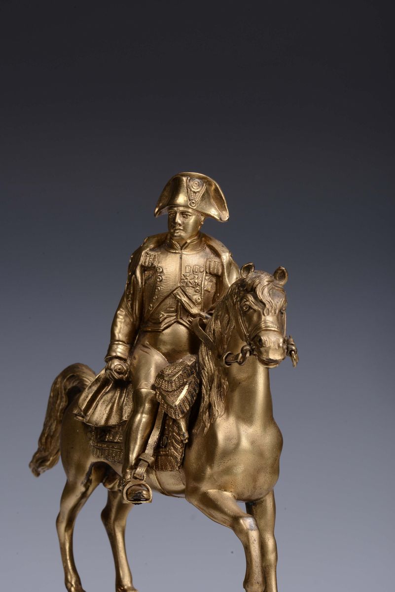 Napoleone a Cavallo in Bronzo Dorato, Arte Francese del XIX Secolo