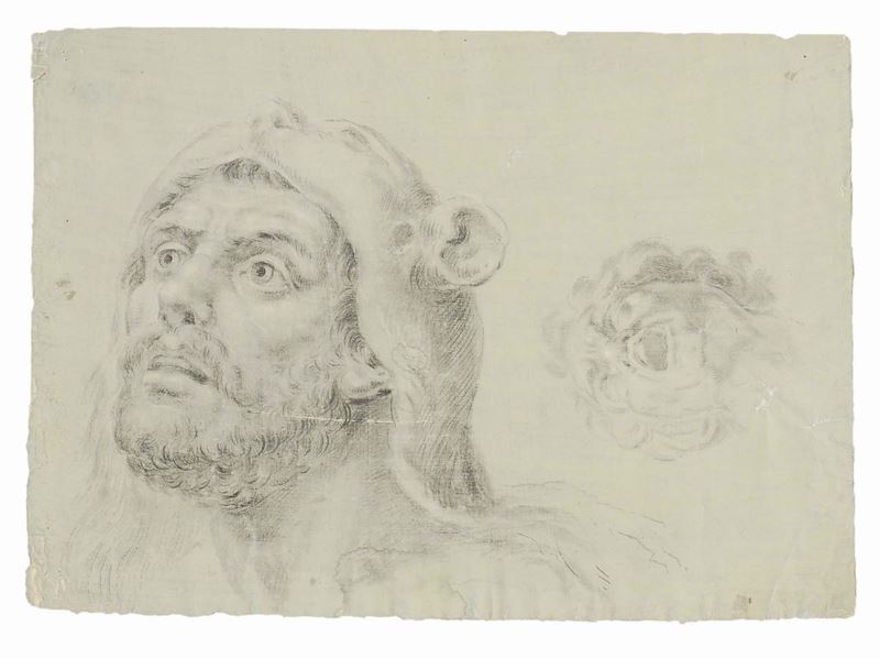 Anonimo del XVIII secolo Testa di Ercole  - Auction Fine Drawings - I - Cambi Casa d'Aste