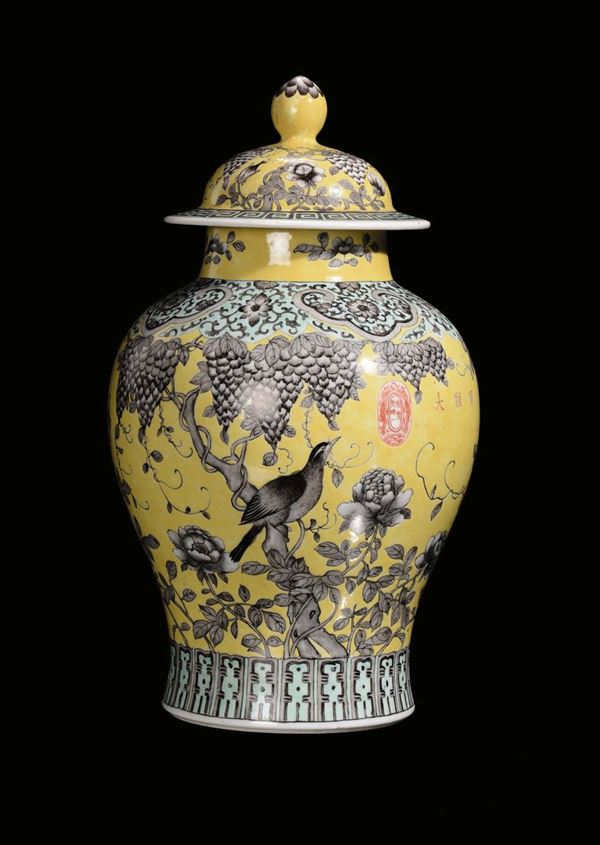 A polychrome porcelain Dayazhai potiche, China, Qing Dynasty, Guangxu (1875-1908) mark and the period