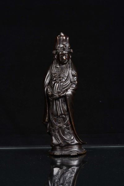 Scultura in Bronzo Raffigurante Guanyin, Cina XX Secolo