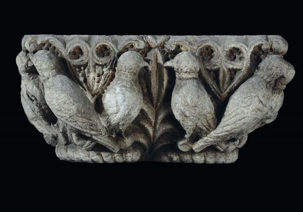 Southern Italy sculptor, 13th century Doppio capitello con falconi