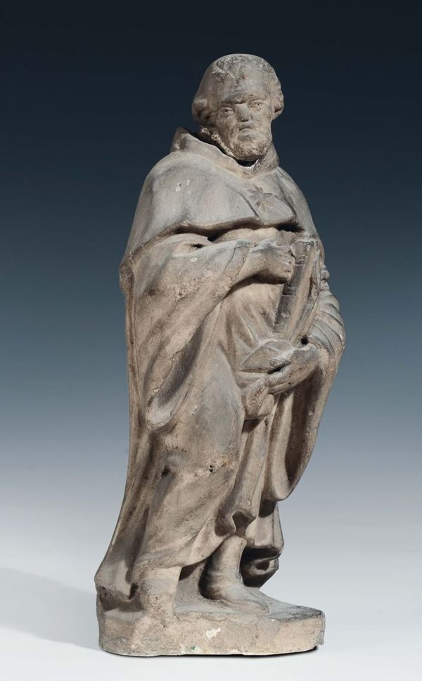 Scultore quercesco attivo nella metà del XV secolo Santo monaco (S.Nicola da Tolentino?)