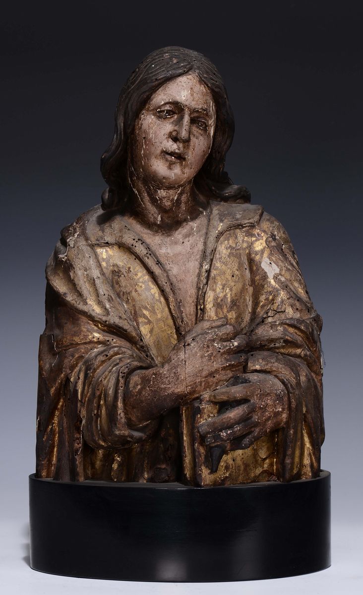 Scultore Napoletano del XV-XVI Secolo (ambito di Giovanni da Nola)due Busti di Santi
