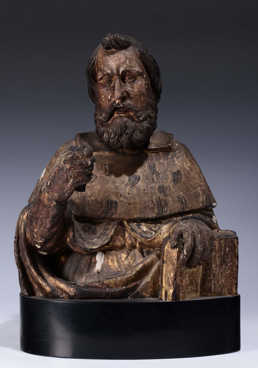 Scultore Napoletano del XV-XVI Secolo (ambito di Giovanni da Nola)due Busti di Santi