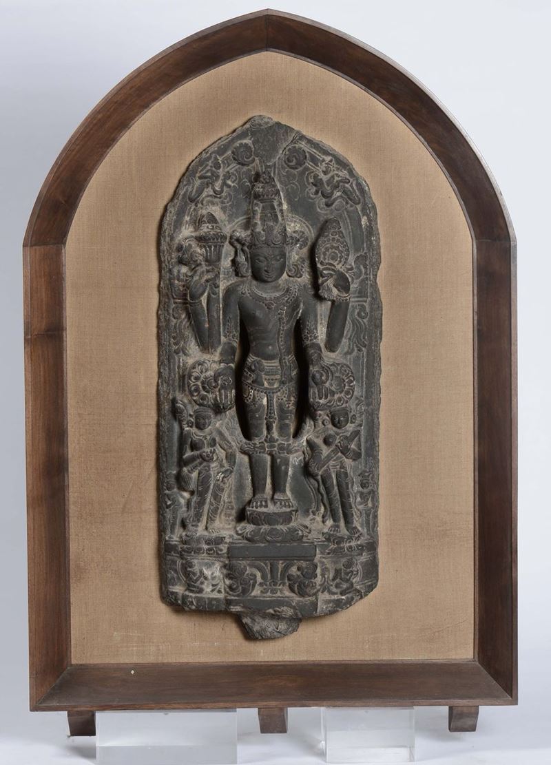 A stone Shiva high relief, ancient Indian art  - Auction Sculpture and Works of Art - Cambi Casa d'Aste