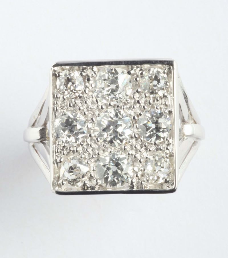 Anello con diamanti vecchio taglio  - Auction Silvers and Jewels - Cambi Casa d'Aste
