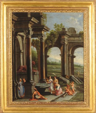 Alberto Carlieri (roma 1762 - 1720)architetture con Personaggi