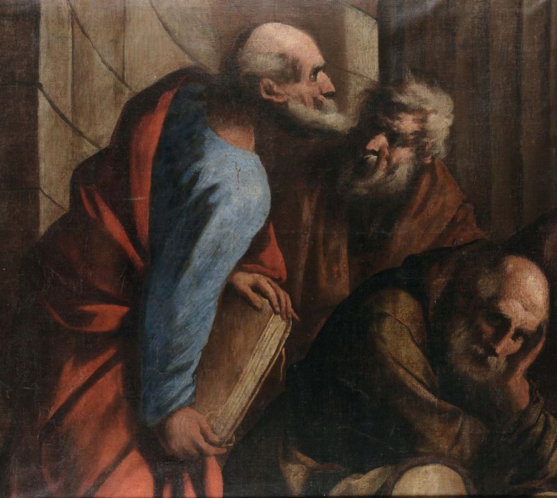 Pietro Della Vecchia (Venezia 1603 - Vicenza 1678) Tre filosofi  - Asta Dipinti Antichi - II - Cambi Casa d'Aste