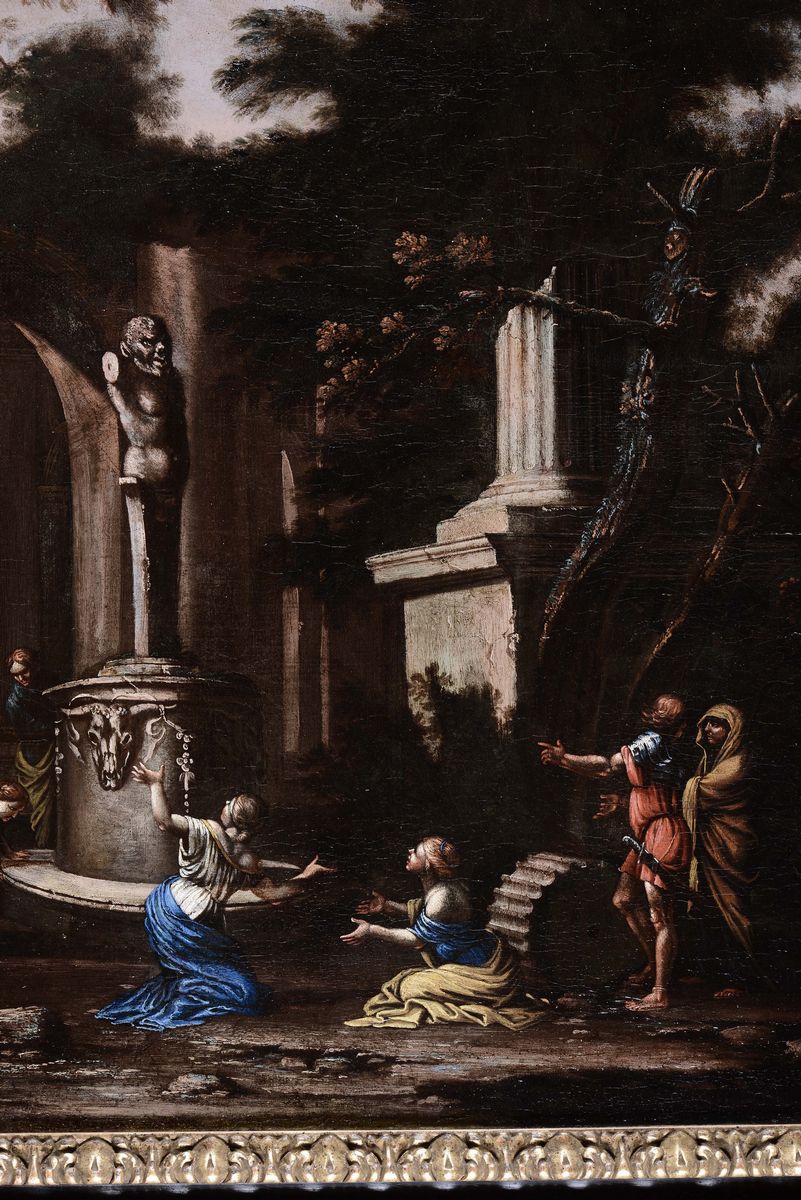 Salvator Rosa (napoli 1615 - Roma 1673), Attribuito Apaesaggio con Rito in Onore di Pan