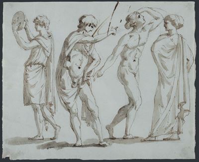 Giacomo Rossi (bologna 1748 - 1817)insieme di Tre Studi per Figure