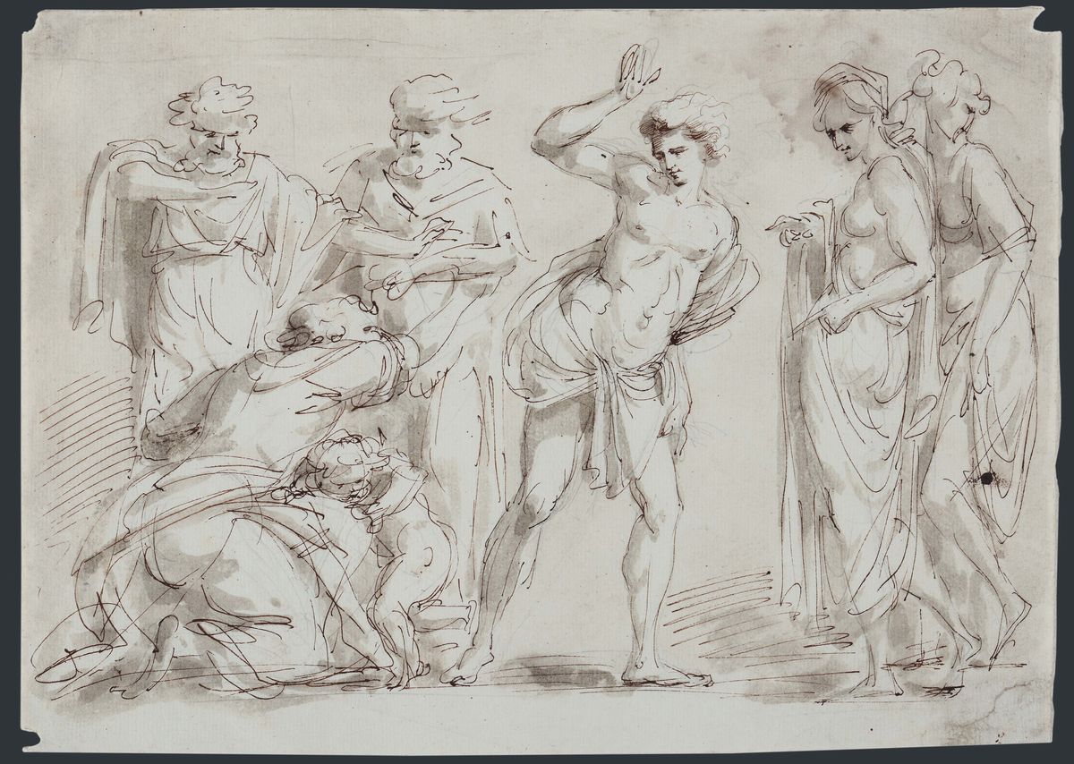 Giacomo Rossi (bologna 1748 - 1817)insieme di Tre Studi per Figure
