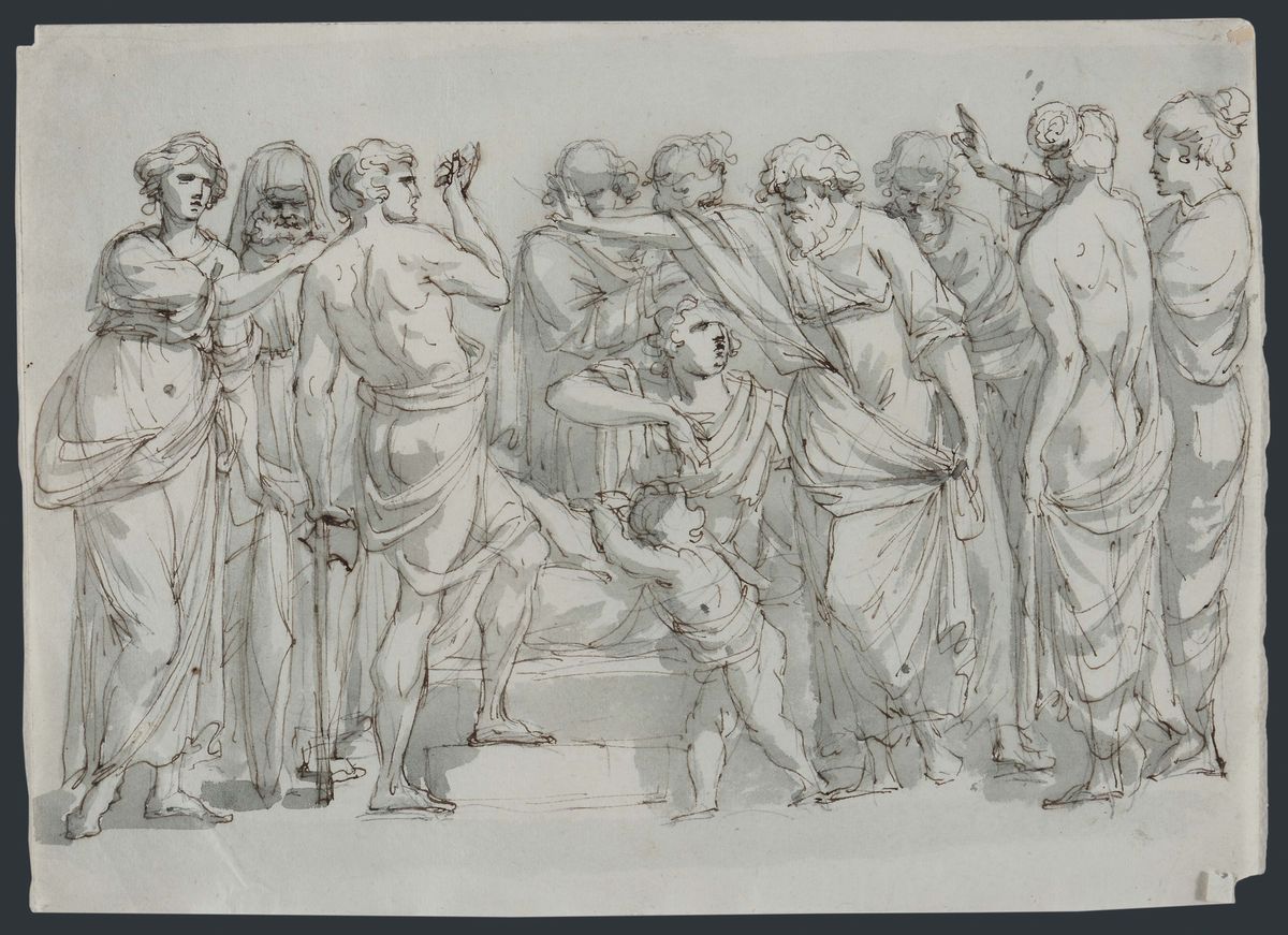 Giacomo Rossi (bologna 1748 - 1817)insieme di Tre Studi per Figure