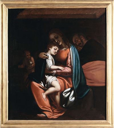 Luca Cambiaso (moneglia 1527 - San Lorenzo De El Escorial 1585)sacra Famiglia con San Giovannino
