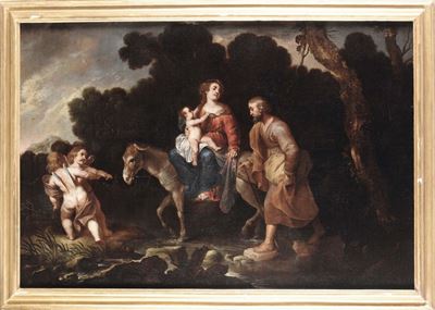 Anton Maria Vassallo (genova 1620 - Milano 1672)fuga in Egitto