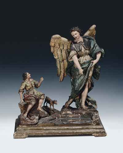 Scultore Italiano del XVIII Secolotobia e L'arcangelo Raffaele