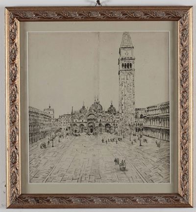 Francesco Moja, Attribuito (milano 1802 - Dolo 1885)piazza San Marco Venezia