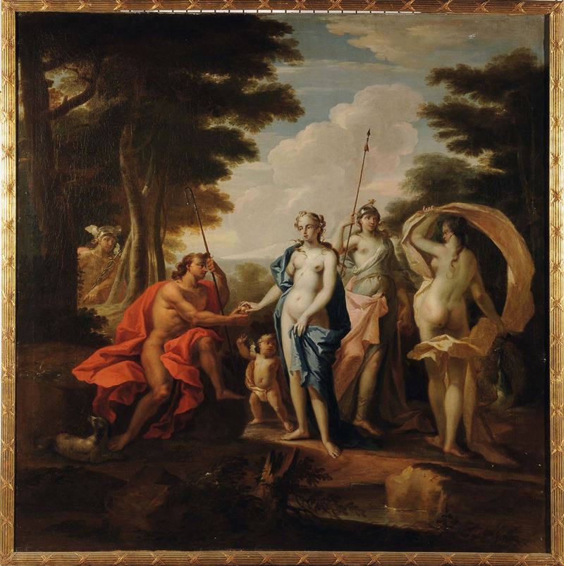 Scuola Italiana del XVIII secolo Il giudizio di Paride  - Asta Dipinti Antichi - II - Cambi Casa d'Aste