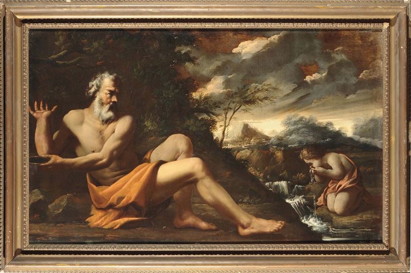 Giovan Battista Boncuori (Campi 1643 - Roma 1699), attribuito a Allegoria di fiume  - Asta Antiquariato e Dipinti Antichi - Cambi Casa d'Aste
