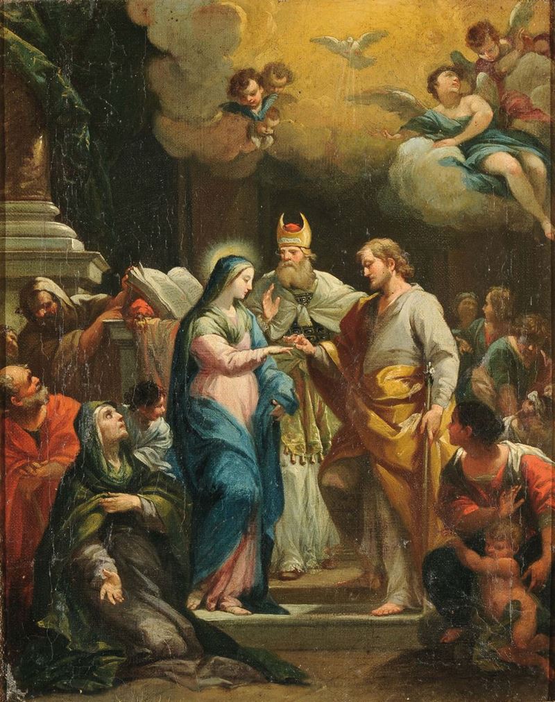 Scuola del XVIII secolo Sposalizio della Vergine  - Asta Antiquariato e Dipinti Antichi - Cambi Casa d'Aste