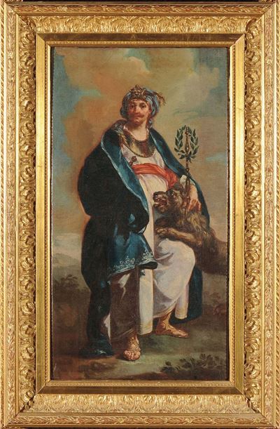 Claudio Francesco Beaumont (torino 1694 - 1766)personaggio Turco con Cane