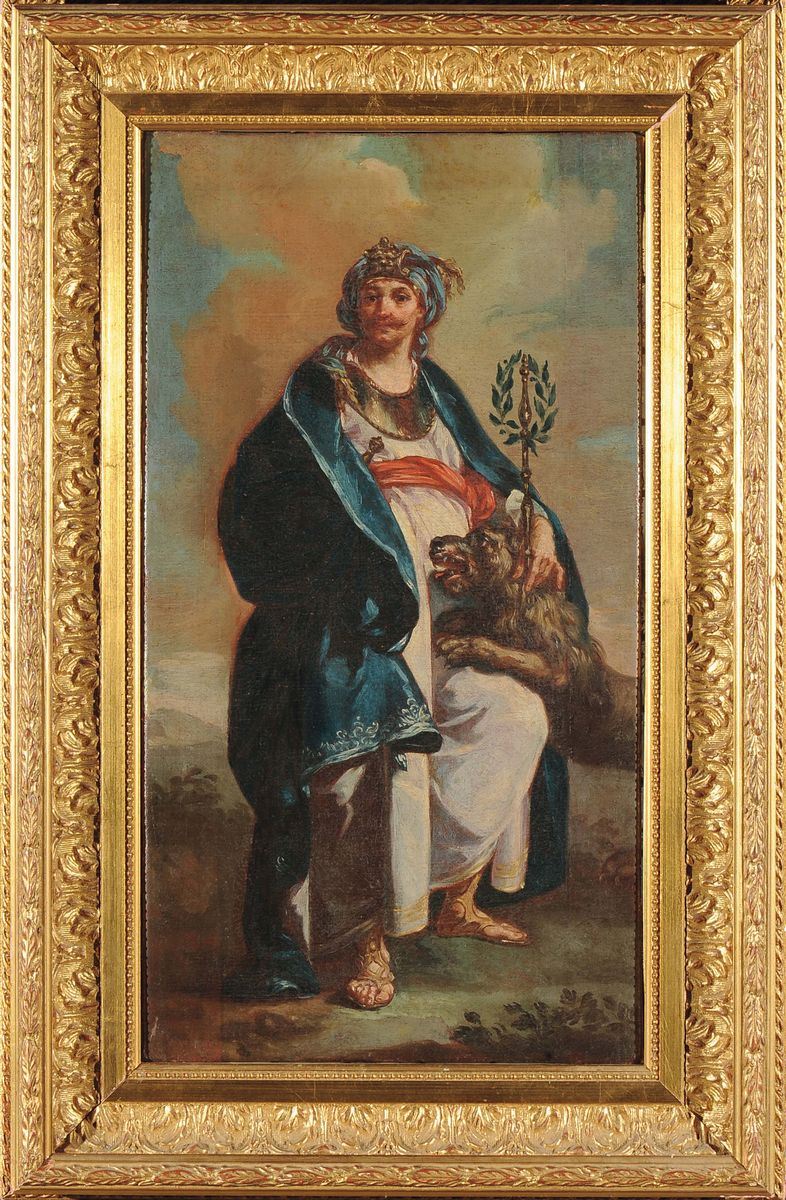 Claudio Francesco Beaumont (Torino 1694 - 1766) Personaggio turco con cane  - Auction Fine Selection - II - III - Cambi Casa d'Aste