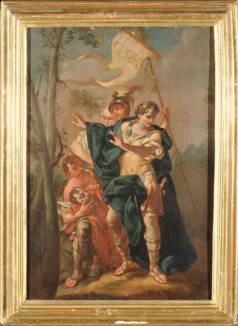 Scuola Veneta del XVIII secolo Presentazione a Cesare della testa di Pompeo  - Auction Old Masters Paintings - II - Cambi Casa d'Aste