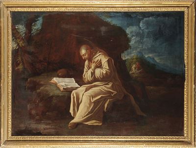 Scuola del XVIII Secolomonaci in Paesaggio