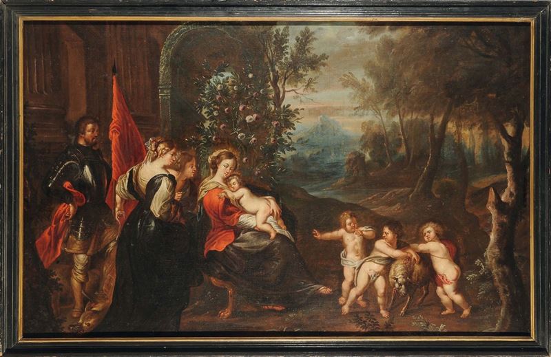 Scuola Fiamminga del XVII secolo Figure femminili e putti  - Asta Antiquariato e Dipinti Antichi - Cambi Casa d'Aste