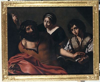 Artista Caravaggesco Francese del XVII Secoloomero Recita L'iliade